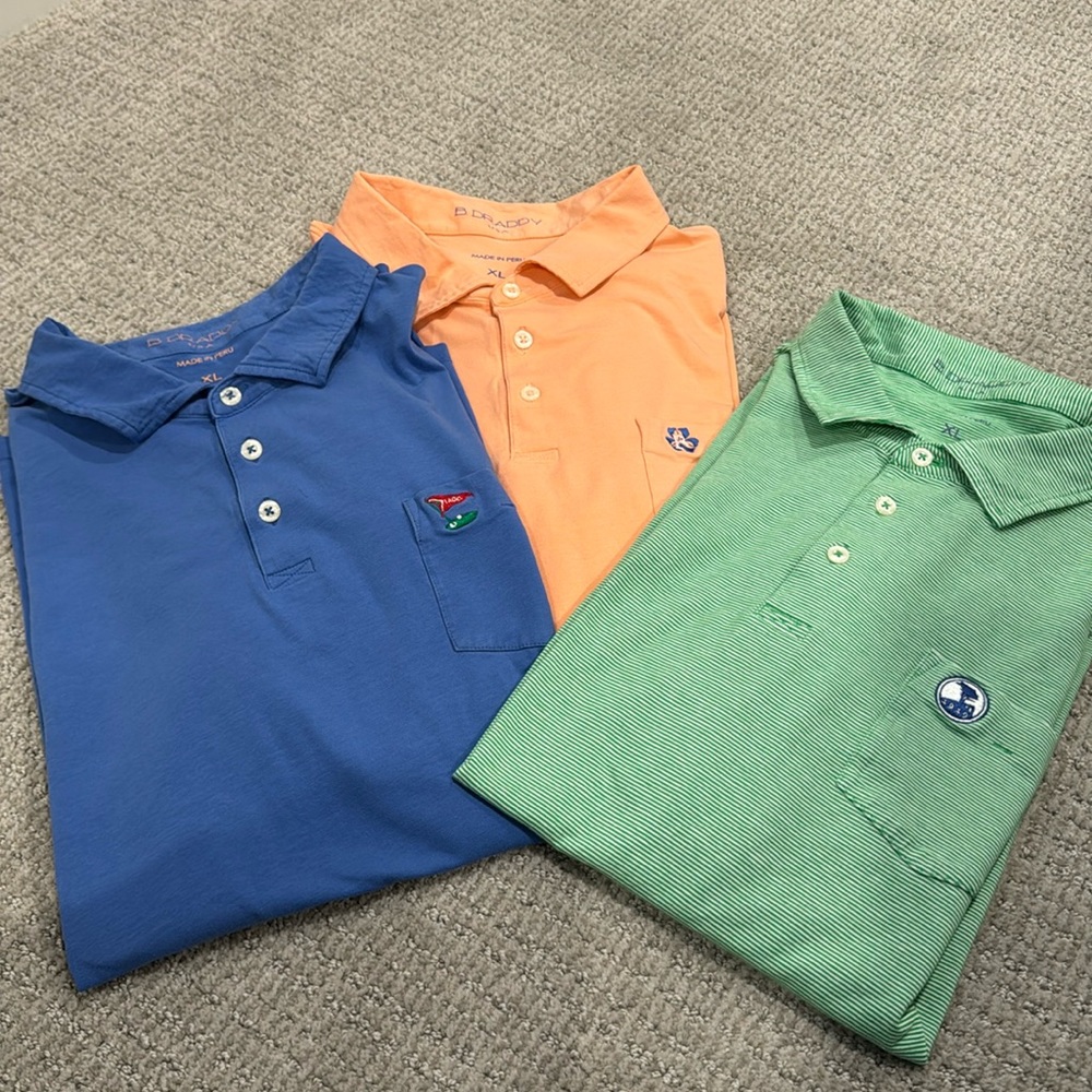 Men’s Golf shirt bundle from 3 top 50 courses- B. Draddy XL